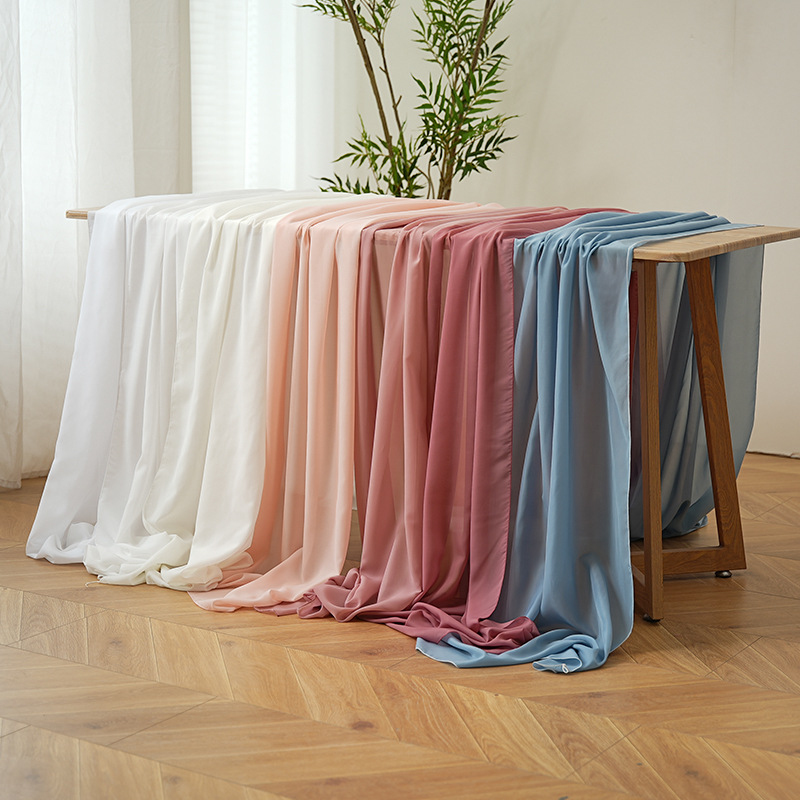 Home Office News - Runner da tavola in chiffon ispessito,