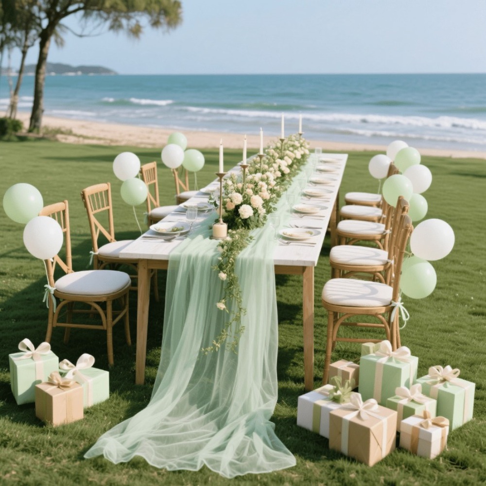 Home Office News - Runner da Tavolo Trasparente per Matrimoni,