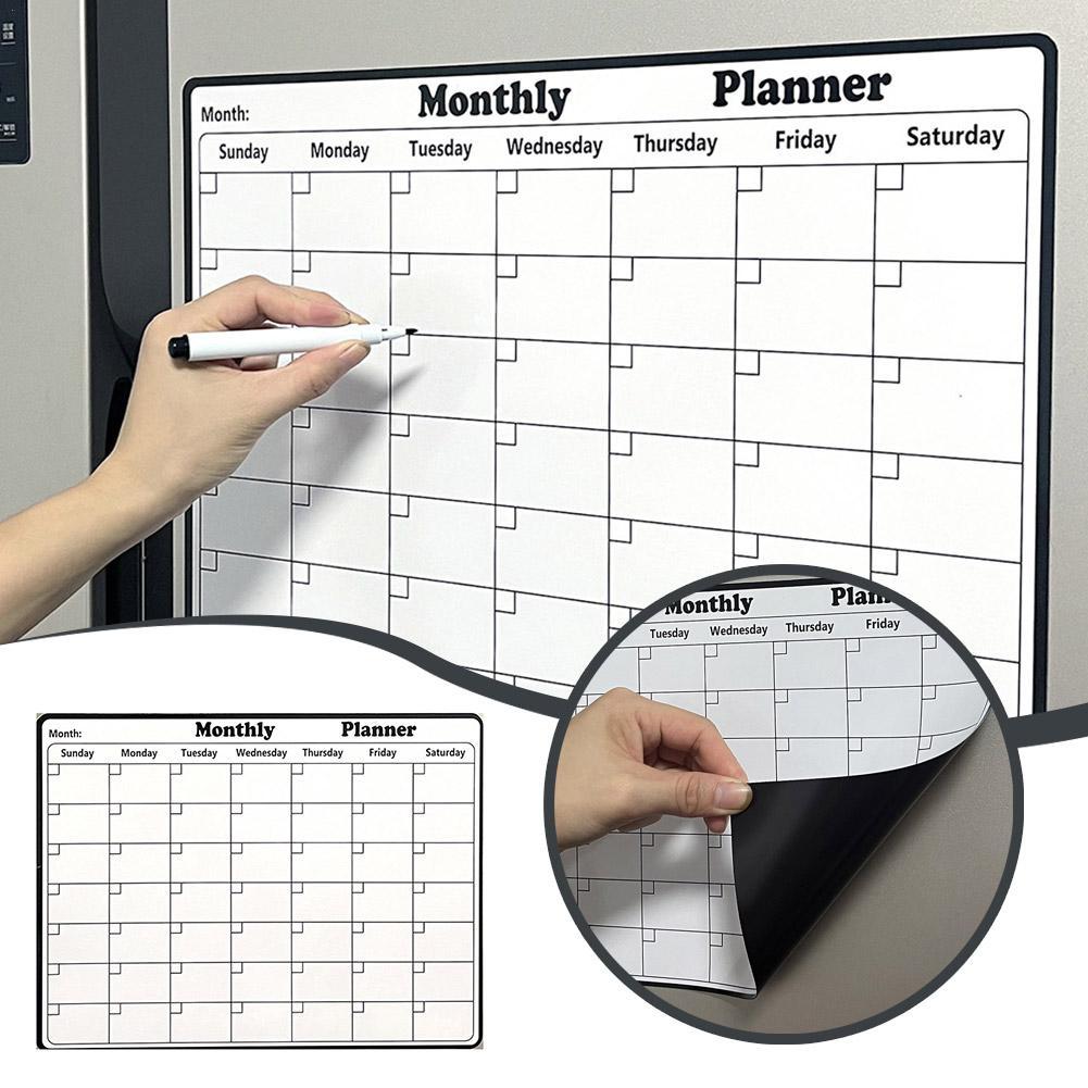 Magnetic Calendar Board - Elegante calendario magnetico cancellabile a secco