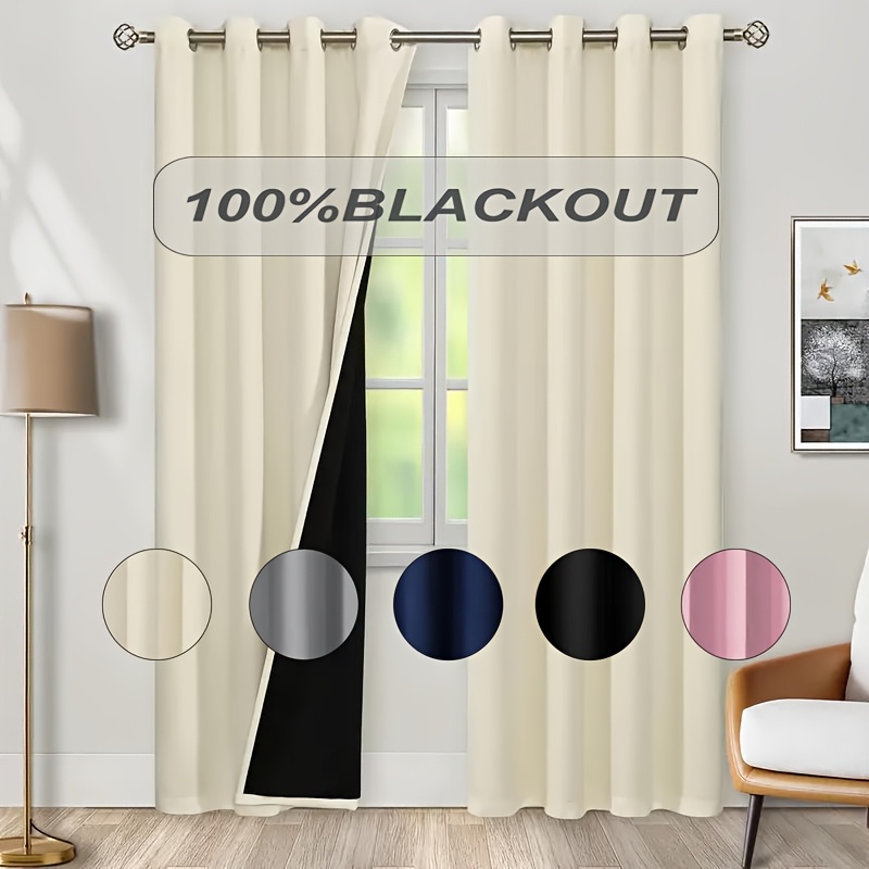 Home Office Rate - Tenda Oscurante 100% con Retro Nero,