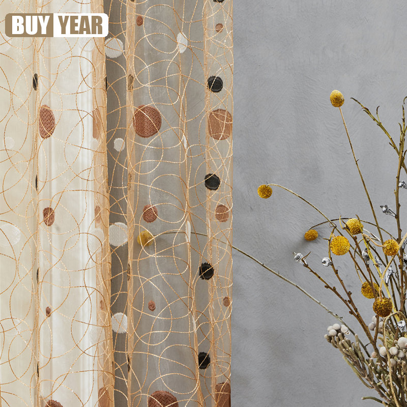 Home Office Buy - Tende velate jacquard a pois per
